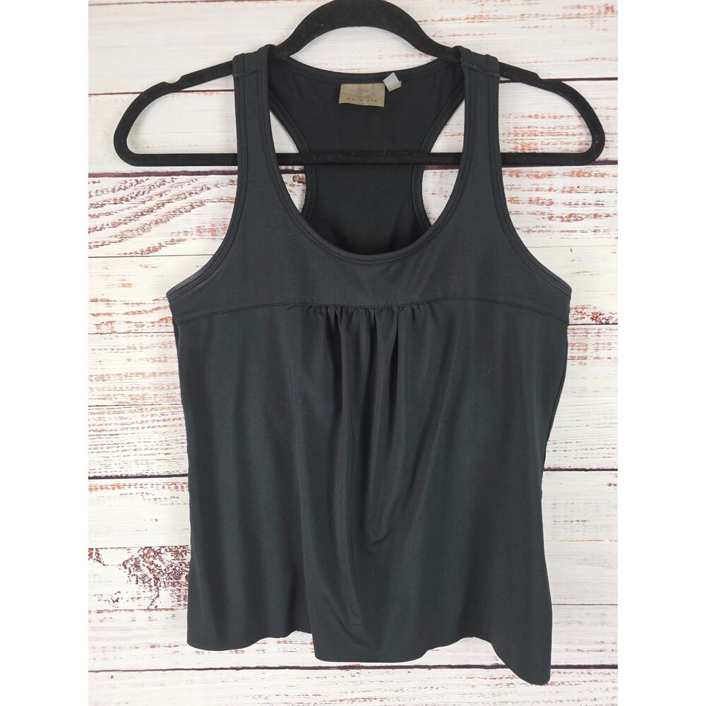 Athleta Athletic Tank‎ Top M Womens Black Shelf Bra Pullover Workout